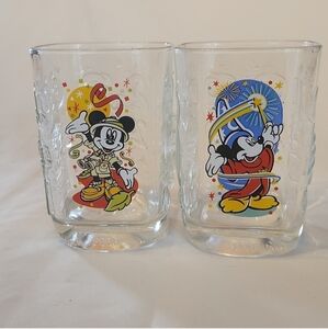 Vintage 2000 Walt Disney World Celebration Glass Cups From Macdonald's